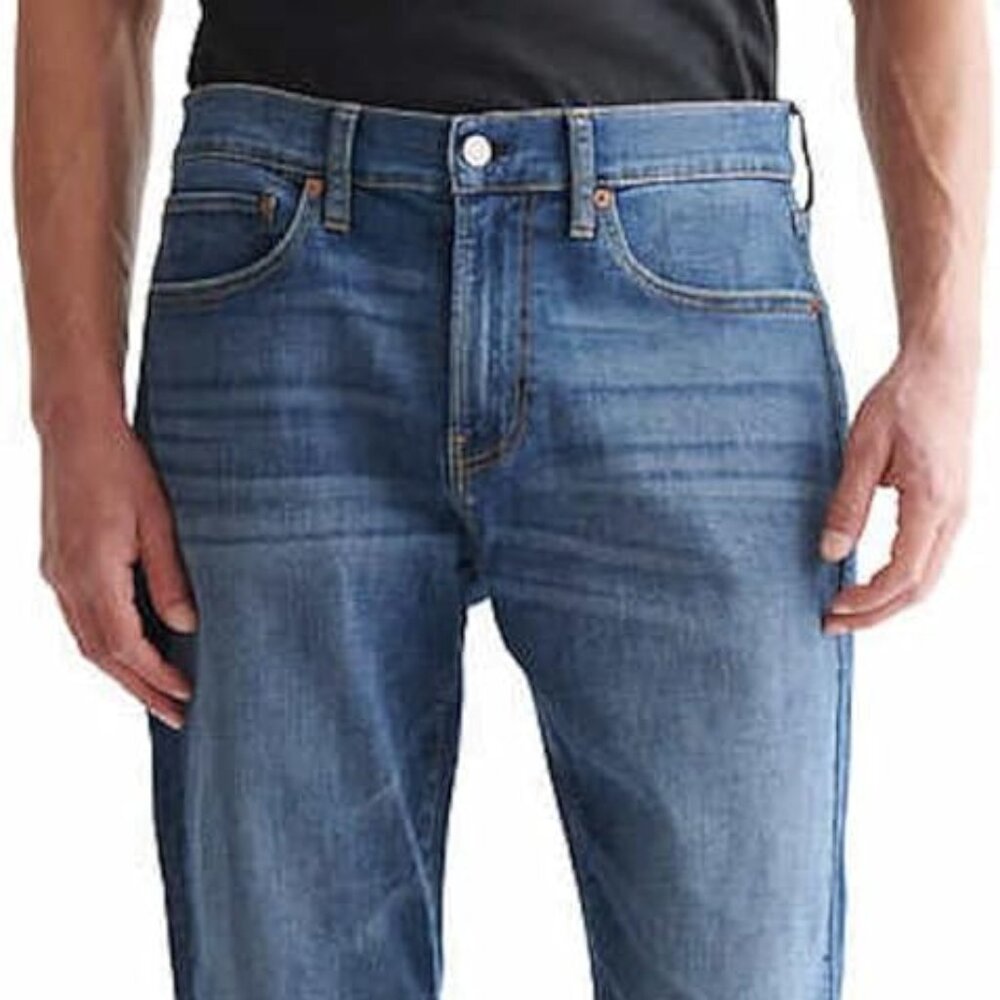 Lucky Brand 221 Original Straight Jeans Mens 38 x 30 Gold Blue Denim